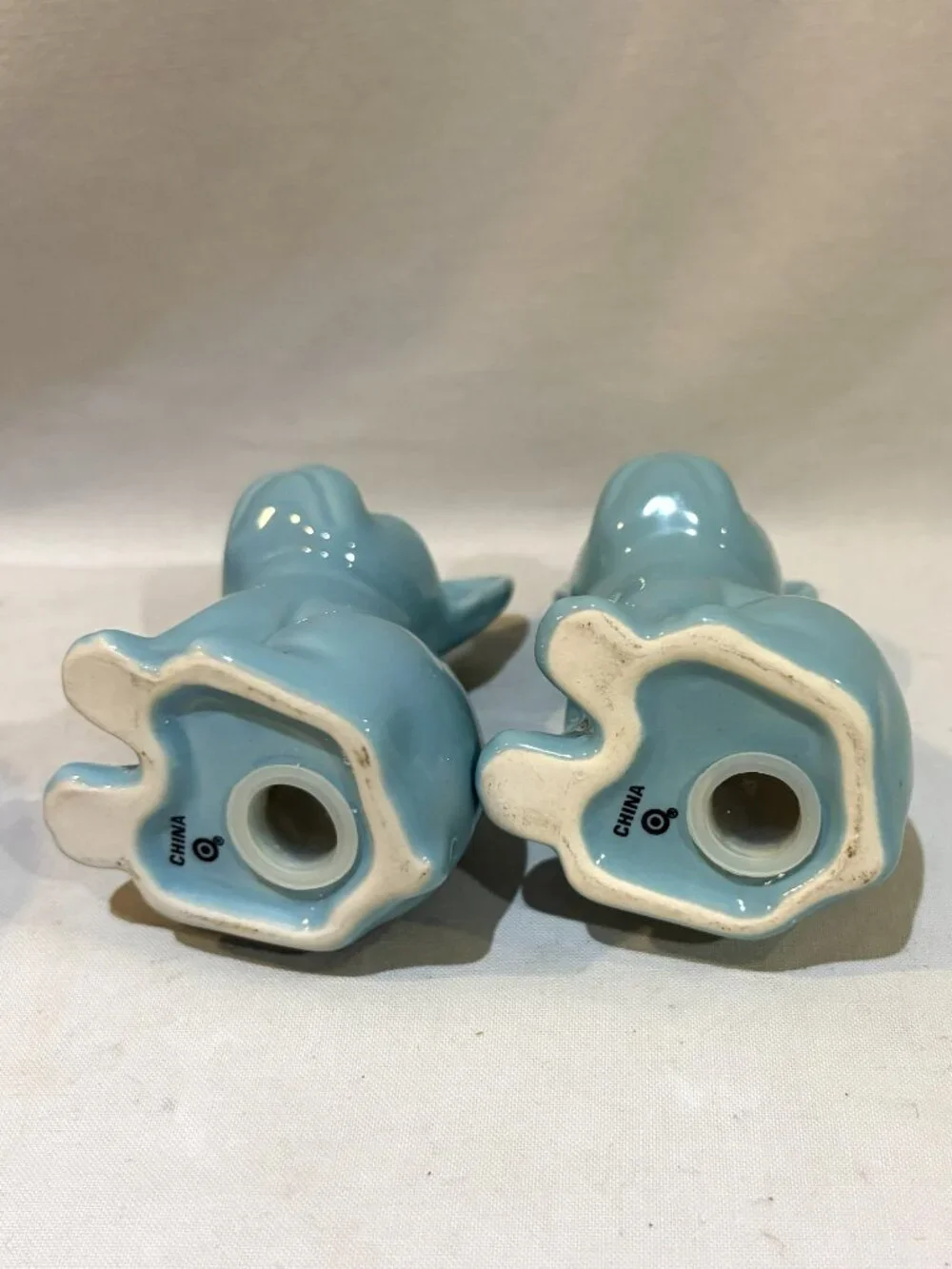 Target French Bulldog Frenchy Salt Pepper Shaker Set Turquoise Blue
